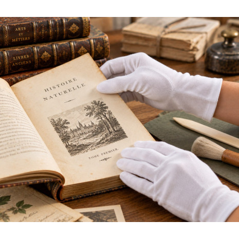 Gants coton pour livres anciens et documents fragiles | APG Reliure